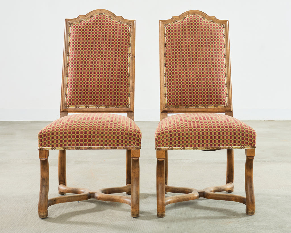 Set of Six Minton-Spidell Louis XIII Os de Mouton Dining Chairs