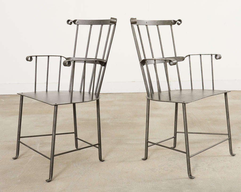Set of Six Iron Windsor Chairs by Munder Skiles
