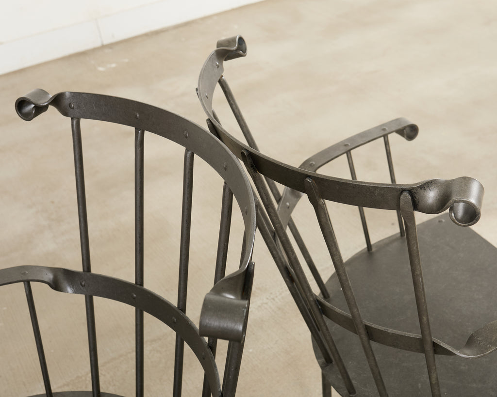 Set of Six Iron Windsor Chairs by Munder Skiles