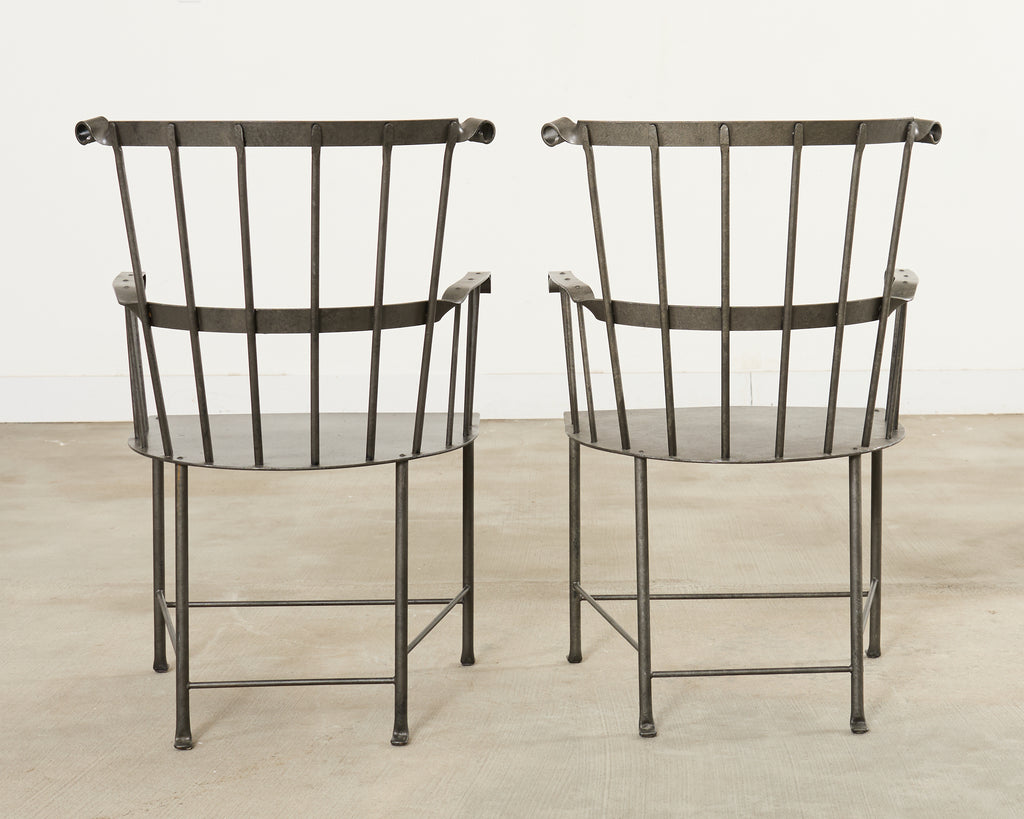 Set of Six Iron Windsor Chairs by Munder Skiles