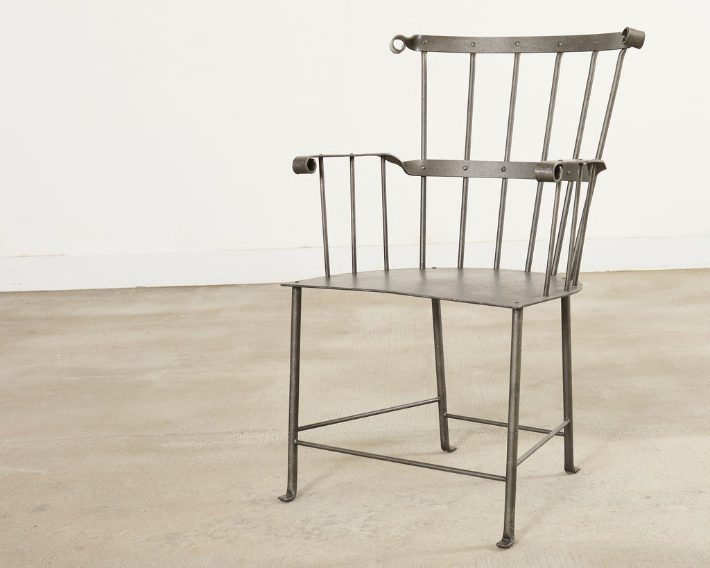 Set of Six Iron Windsor Chairs by Munder Skiles