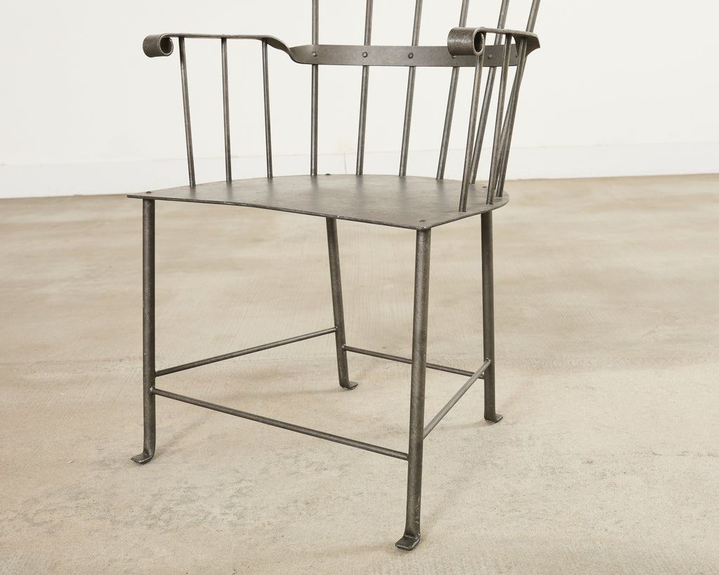 Set of Six Iron Windsor Chairs by Munder Skiles