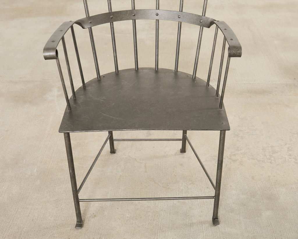 Set of Six Iron Windsor Chairs by Munder Skiles