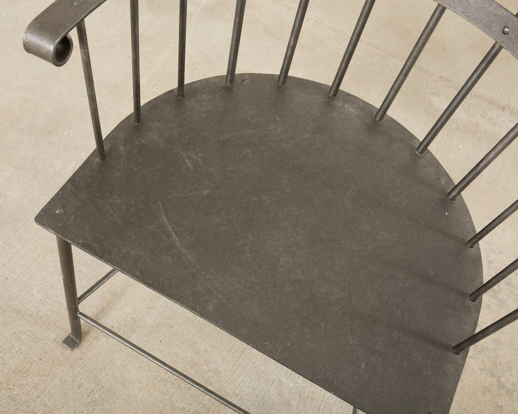 Set of Six Iron Windsor Chairs by Munder Skiles