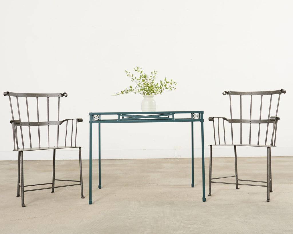 Set of Six Iron Windsor Chairs by Munder Skiles