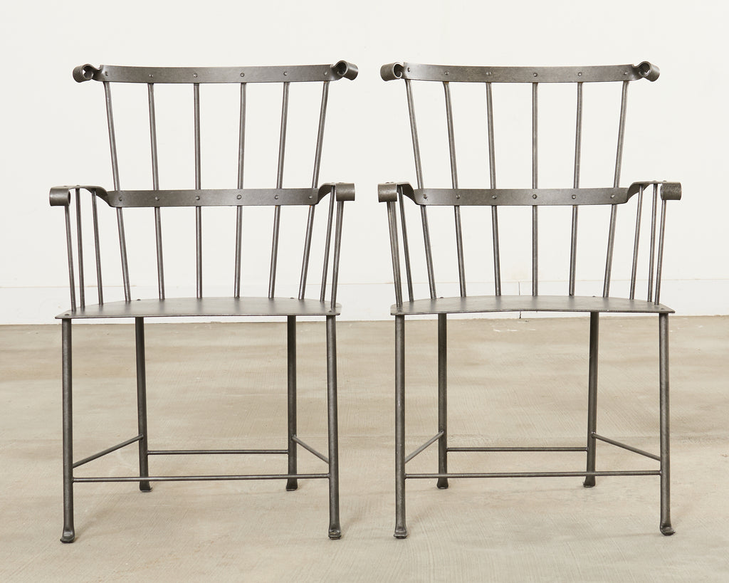 Set of Six Iron Windsor Chairs by Munder Skiles