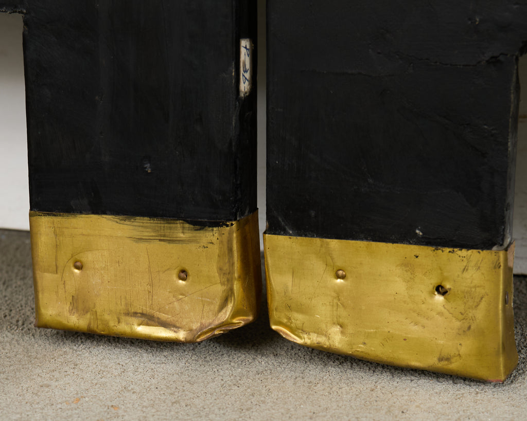 Chinese Export Six Panel Lacquered Coromandel Screen Courtyard