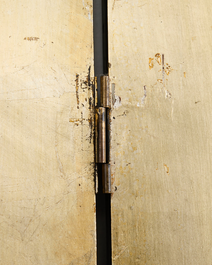 Chinese Export Six Panel Coromandel Screen Gilt Courtyard