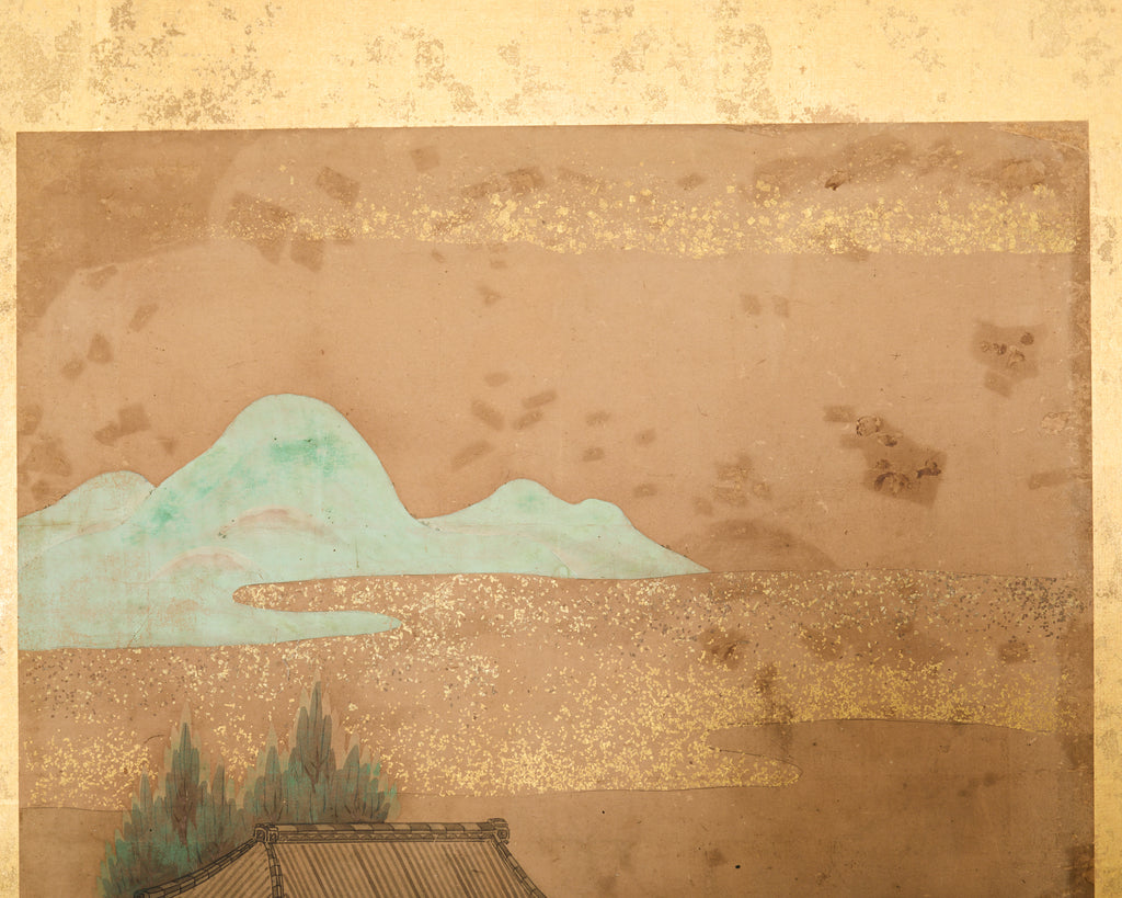 19th Century Japanese Edo Six Panel Screen Scenes of Kyoto