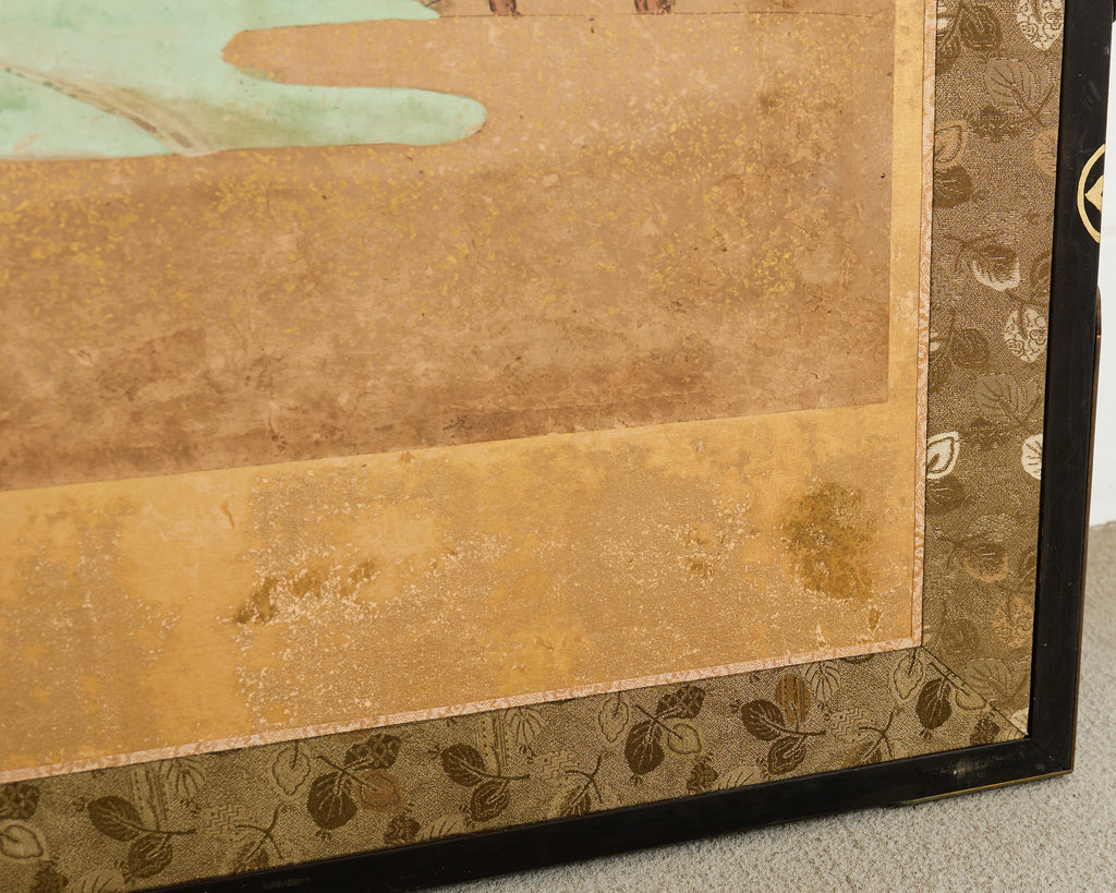 19th Century Japanese Edo Six Panel Screen Scenes of Kyoto