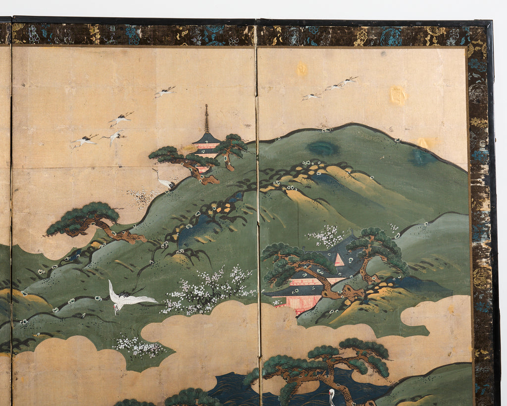 Japanese Edo Screen Kano School Isle of Immortals