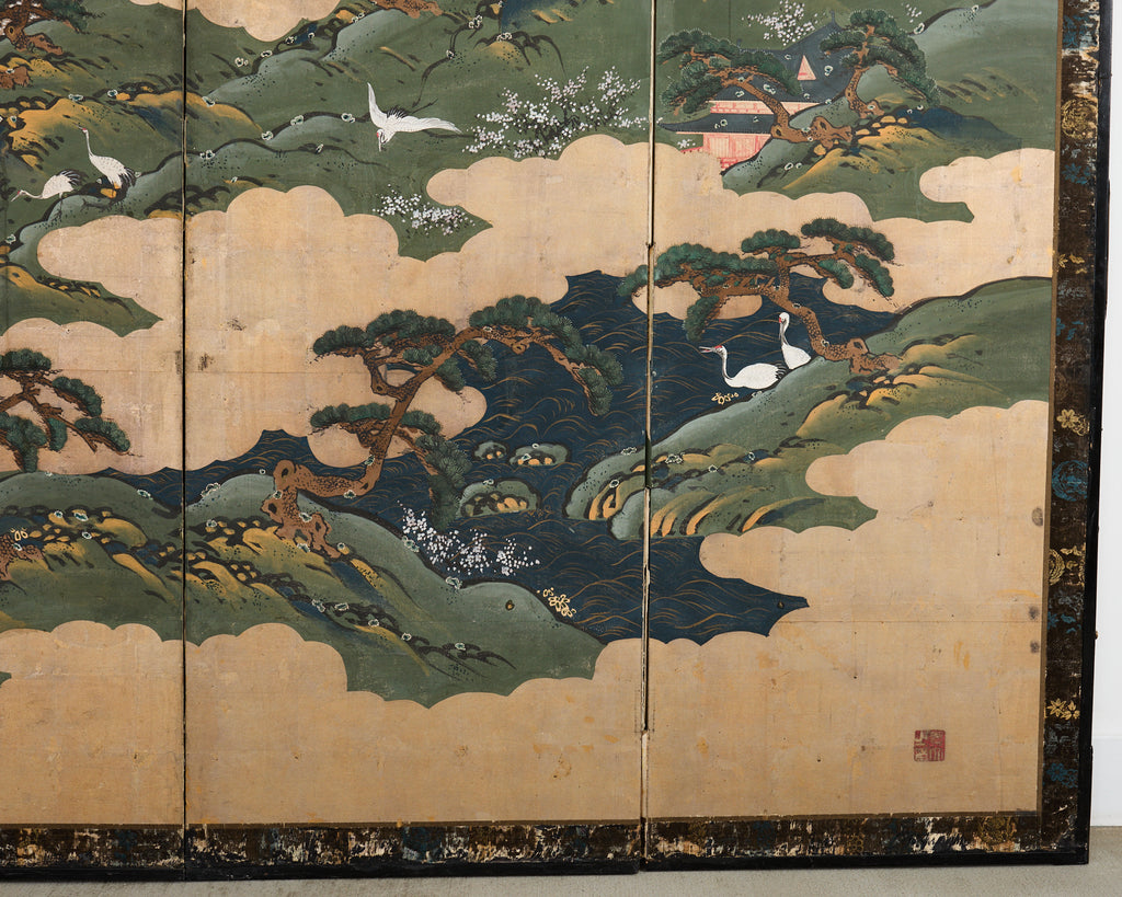 Japanese Edo Screen Kano School Isle of Immortals