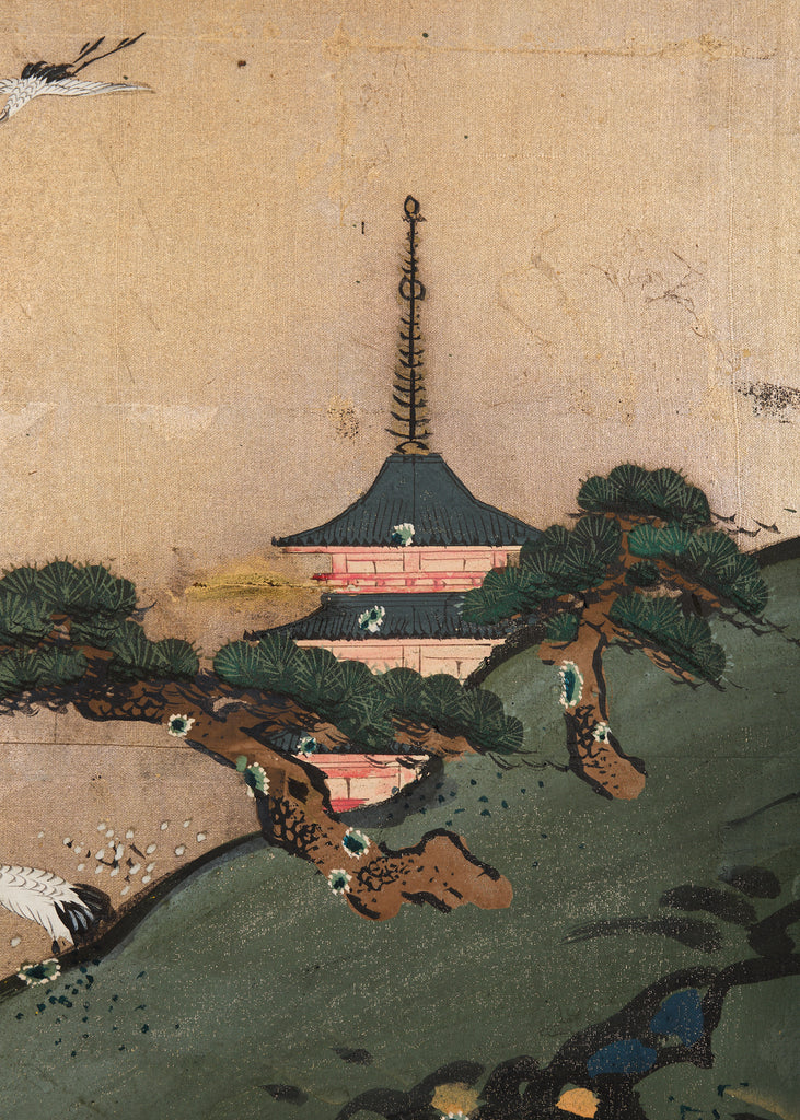 Japanese Edo Screen Kano School Isle of Immortals