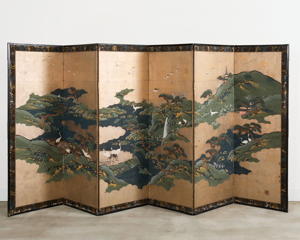 Japanese Edo Screen Kano School Isle of Immortals
