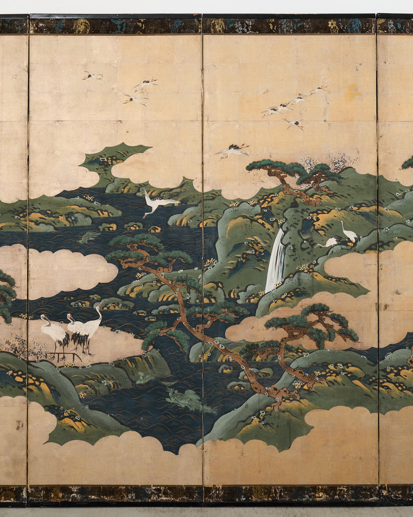 Japanese Edo Screen Kano School Isle of Immortals