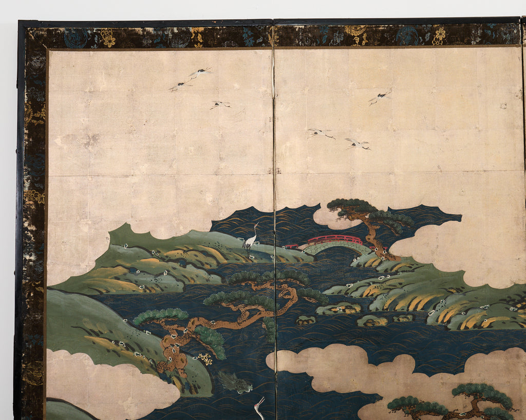 Japanese Edo Screen Kano School Isle of Immortals