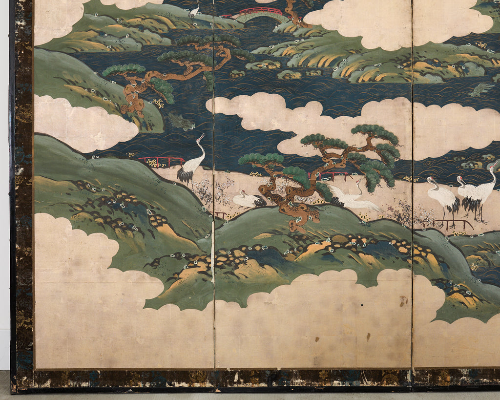 Japanese Edo Screen Kano School Isle of Immortals
