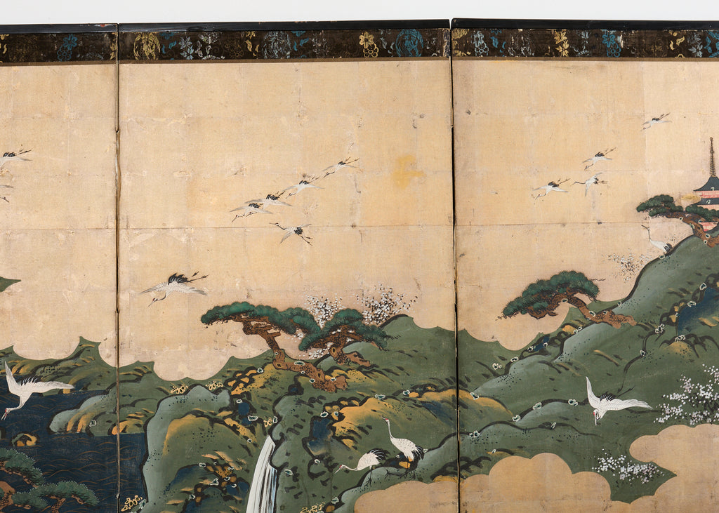 Japanese Edo Screen Kano School Isle of Immortals