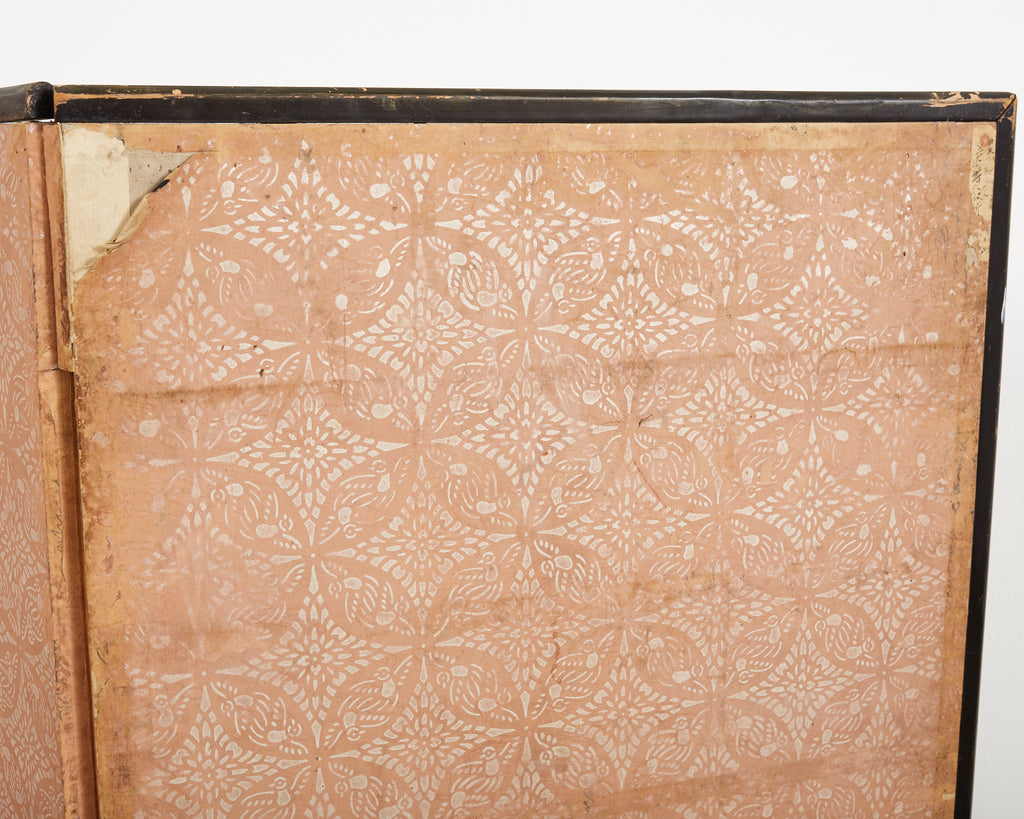 Japanese Meiji Eight Panel Screen Village Landscape with Figures