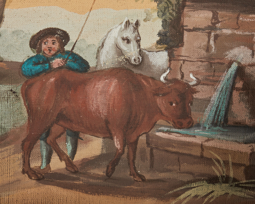 19th Century French Grand Tour Style Eight Panel Painted Screen