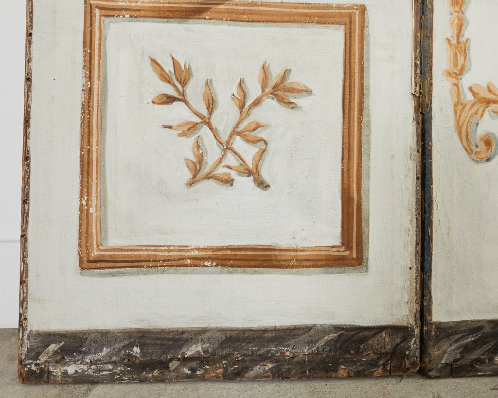 19th Century French Grand Tour Style Eight Panel Painted Screen