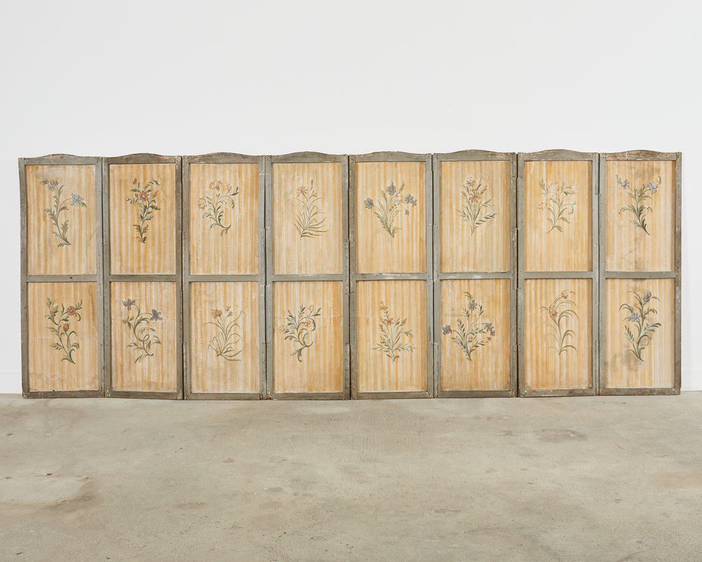 19th Century French Grand Tour Style Eight Panel Painted Screen