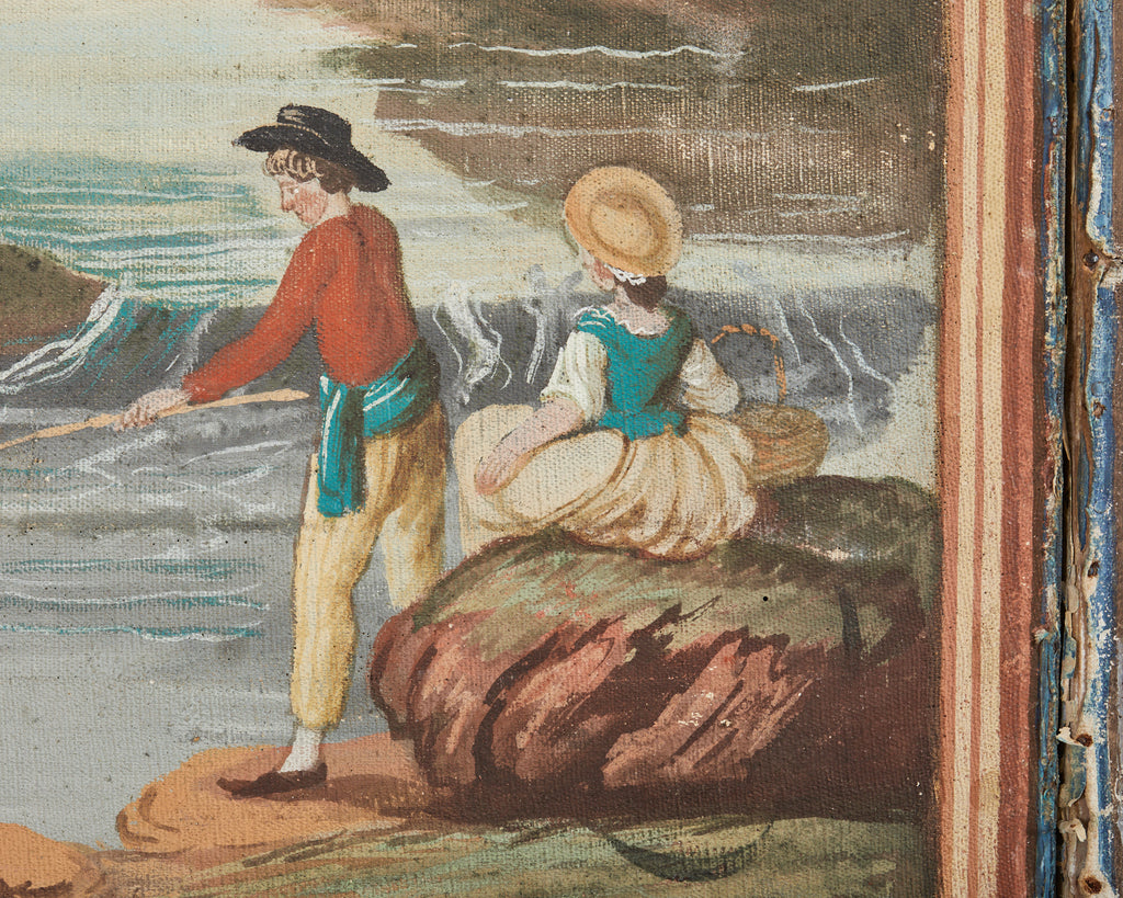 19th Century French Grand Tour Style Eight Panel Painted Screen