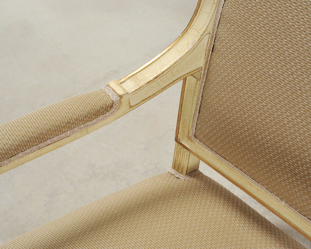 Set of Eight French Louis XVI Style Painted Dining Chairs