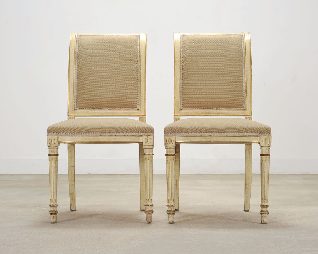 Set of Eight French Louis XVI Style Painted Dining Chairs