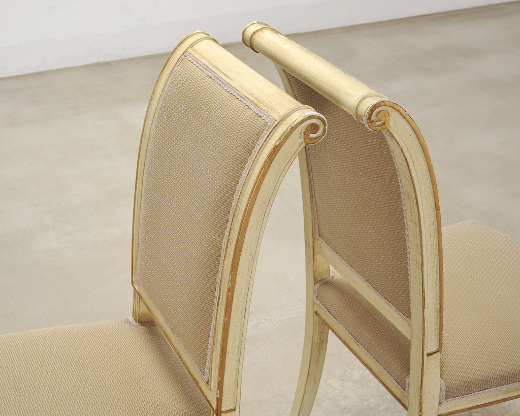 Set of Eight French Louis XVI Style Painted Dining Chairs