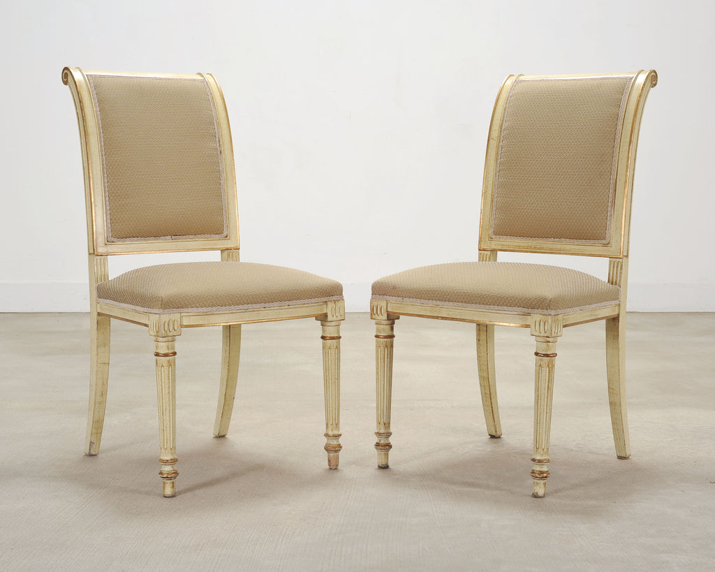Set of Eight French Louis XVI Style Painted Dining Chairs