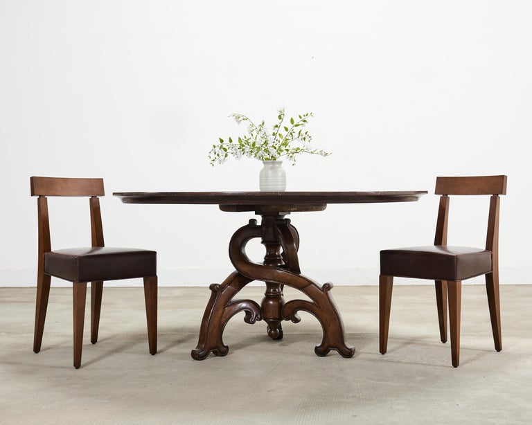 Set of Eight Italian Promemoria Attributed Leather Dining Chairs