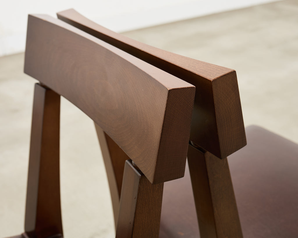 Set of Eight Italian Promemoria Attributed Leather Dining Chairs