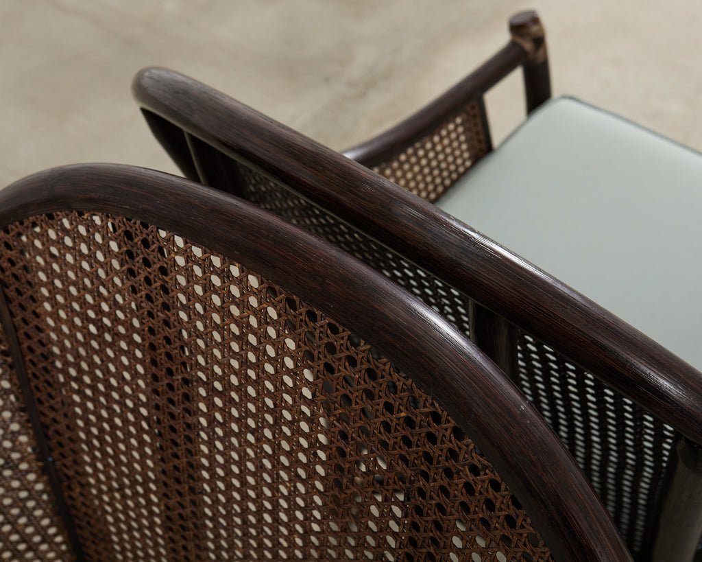 Set of Seven McGuire Rattan Cane Belden Dining Chairs