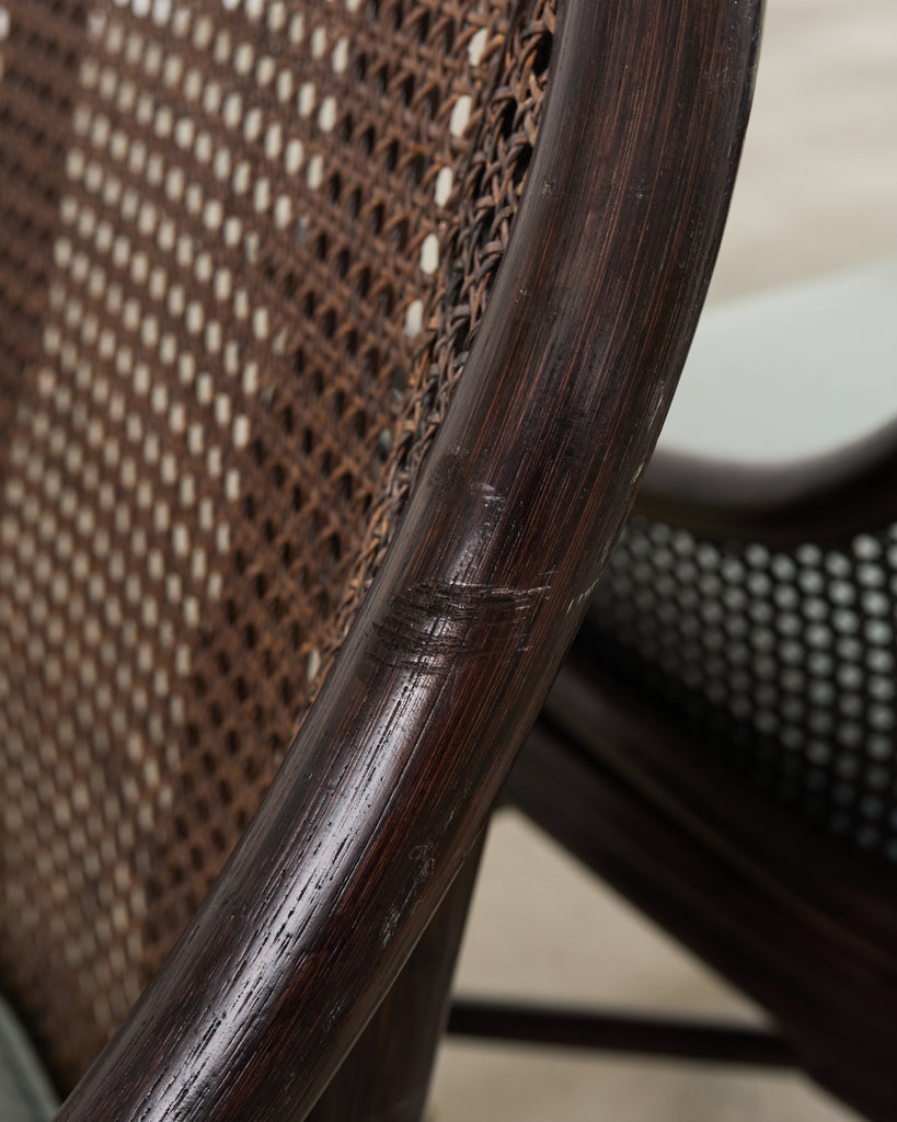 Set of Seven McGuire Rattan Cane Belden Dining Chairs