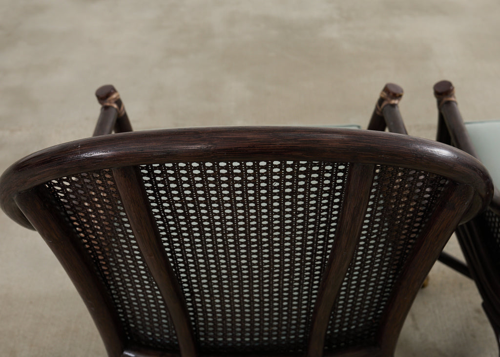Set of Seven McGuire Rattan Cane Belden Dining Chairs