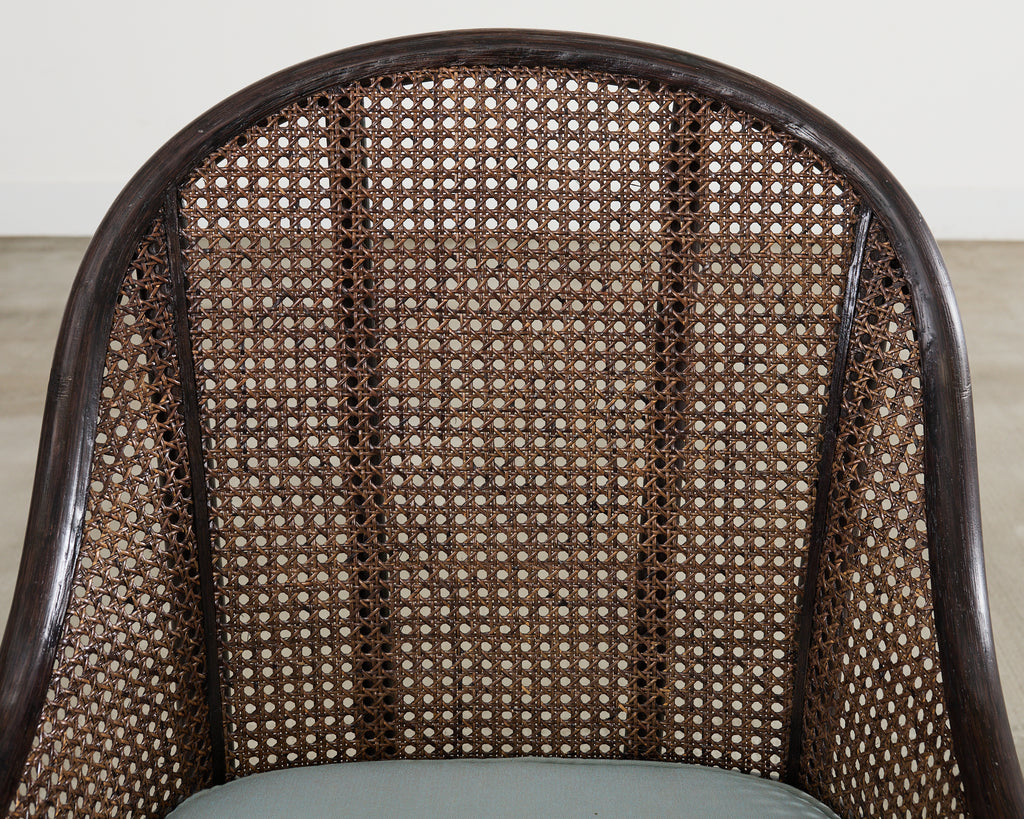 Set of Seven McGuire Rattan Cane Belden Dining Chairs