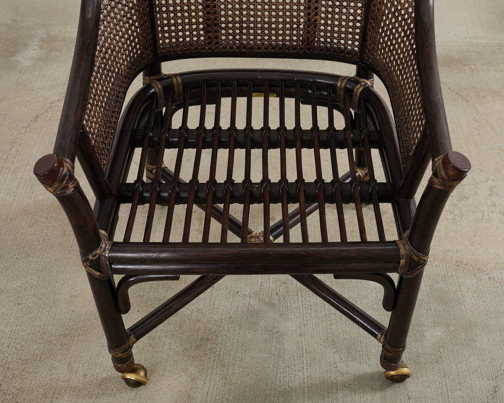 Set of Seven McGuire Rattan Cane Belden Dining Chairs