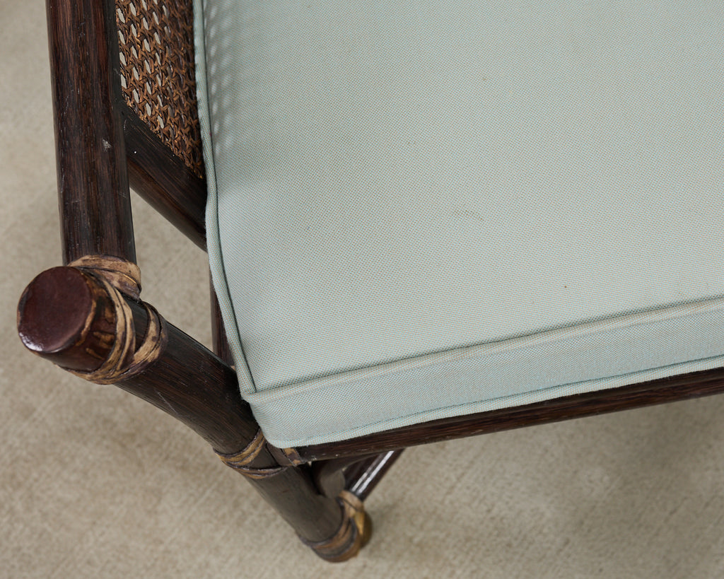 Set of Seven McGuire Rattan Cane Belden Dining Chairs