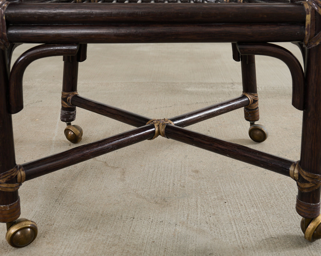 Set of Seven McGuire Rattan Cane Belden Dining Chairs