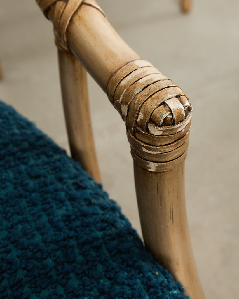Set of Eight McGuire Gilt Rattan Caned Dining Chairs