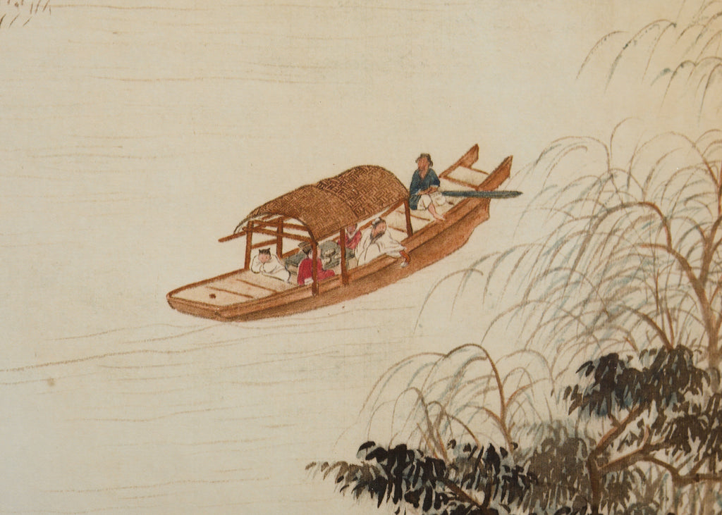 Chinese Eight Panel Folding Table Screen Landscapes Poems