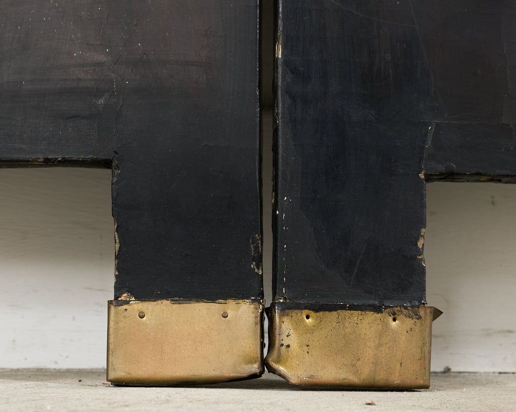 Chinese Export Eight Panel Coromandel Screen Blue Mountain Pavilion