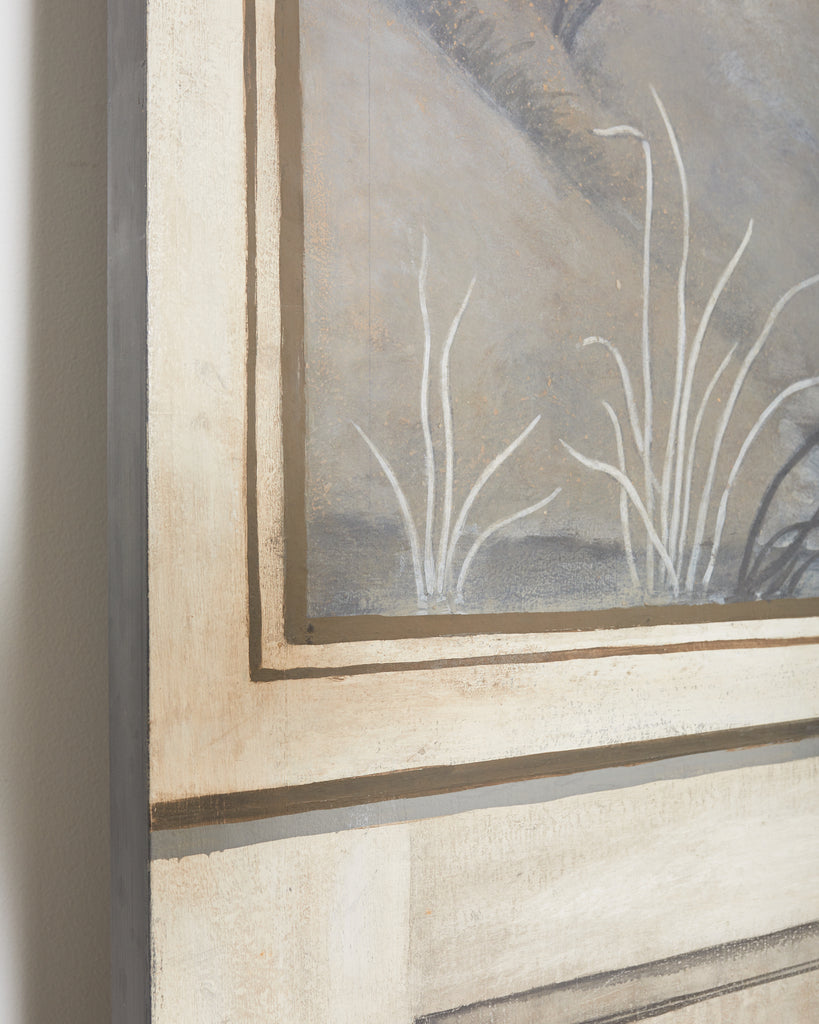 Dennis and Leen Eight Panel Screen Neoclassical Grisaille Landscape