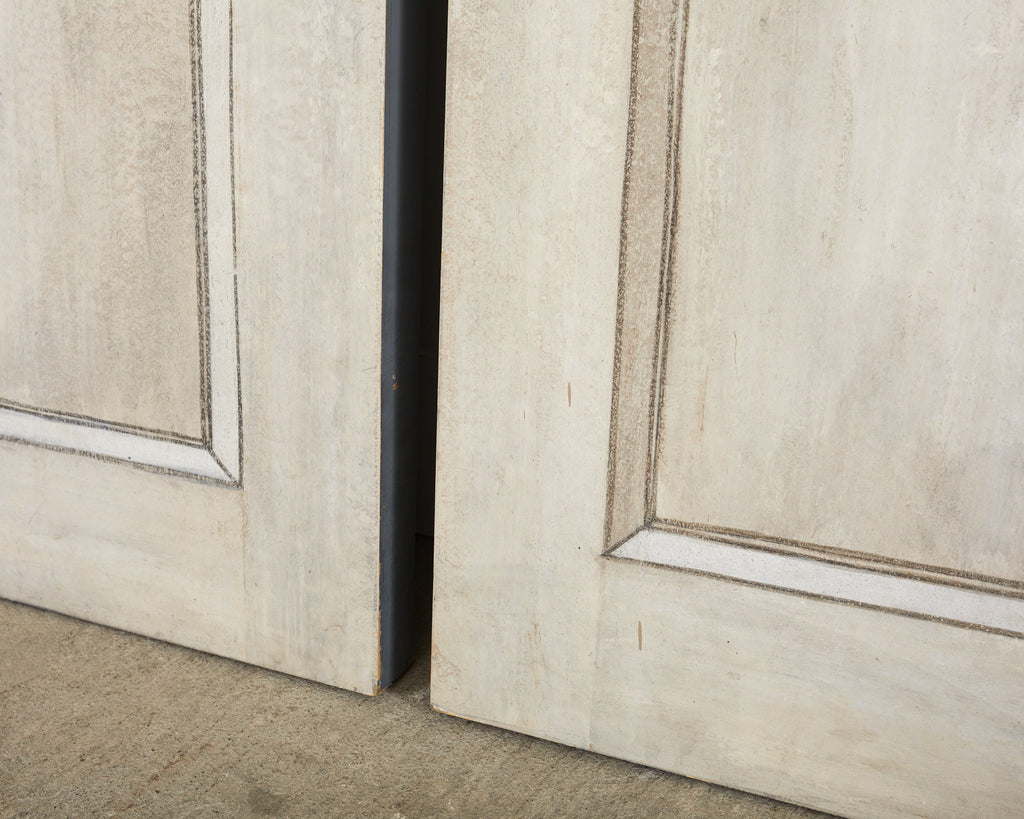 Dennis and Leen Eight Panel Screen Neoclassical Grisaille Landscape