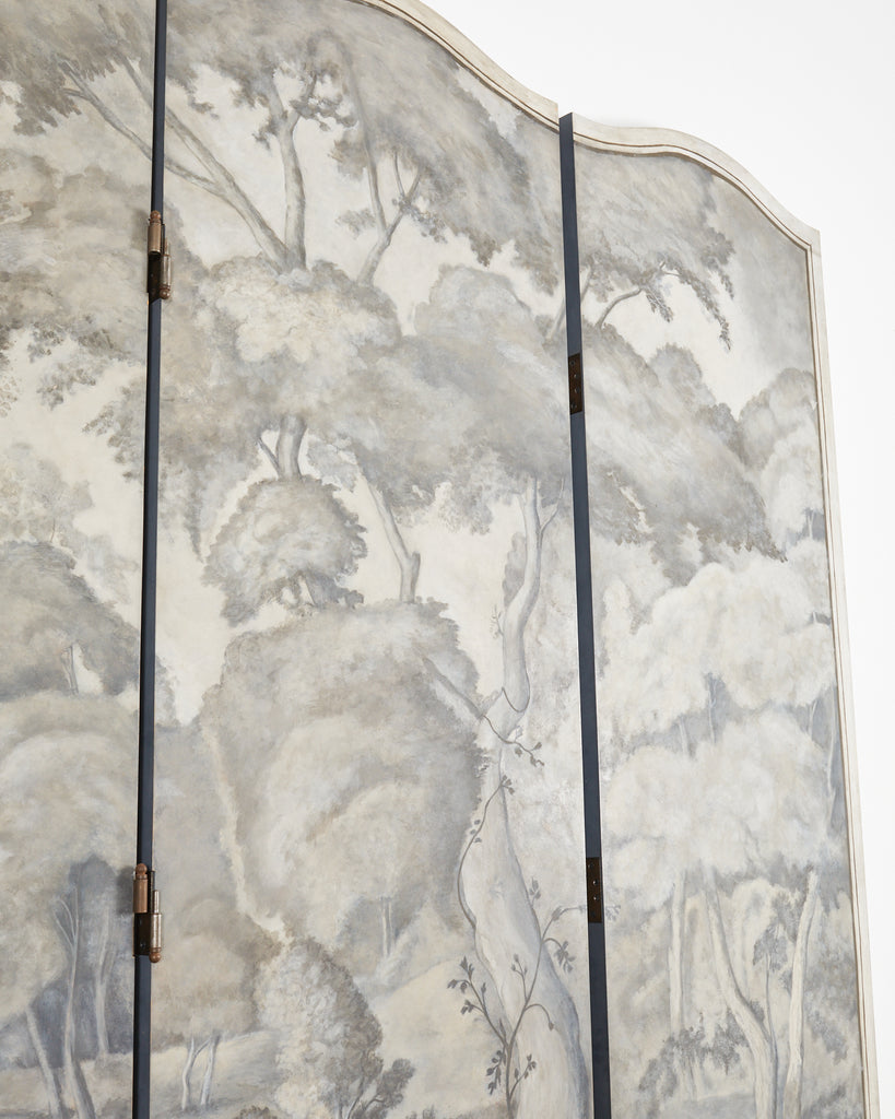 Dennis and Leen Eight Panel Screen Neoclassical Grisaille Landscape