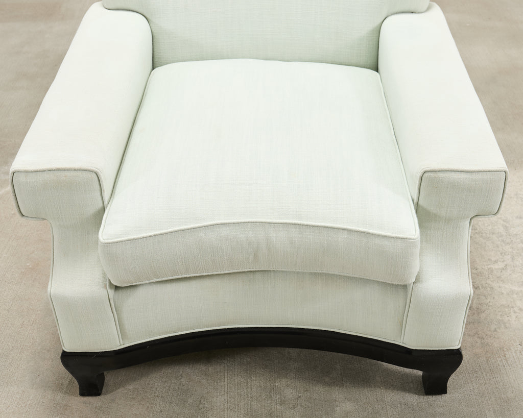 Pair of A. Rudin 619 Modern Ebonized Ming Style Lounge Chairs
