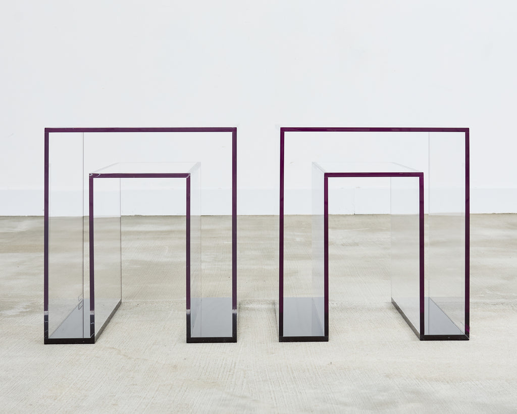 Pair of Alexandra Von Furtsenberg Brilliant Acrylic Drink Tables