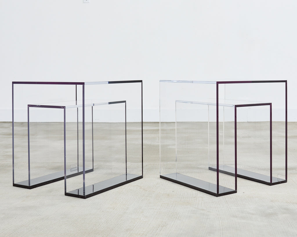 Pair of Alexandra Von Furtsenberg Brilliant Acrylic Drink Tables