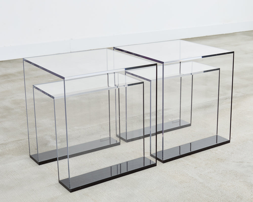Pair of Alexandra Von Furtsenberg Brilliant Acrylic Drink Tables